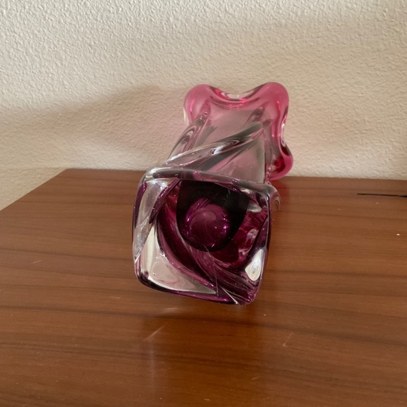 Chribska Bohemian Czech Republic Ruby Vase - Picture 4 of 8